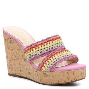 NIB (New In Box) Jessica Simpson Satela Cork Wedge Crochet Sandals - Size 11